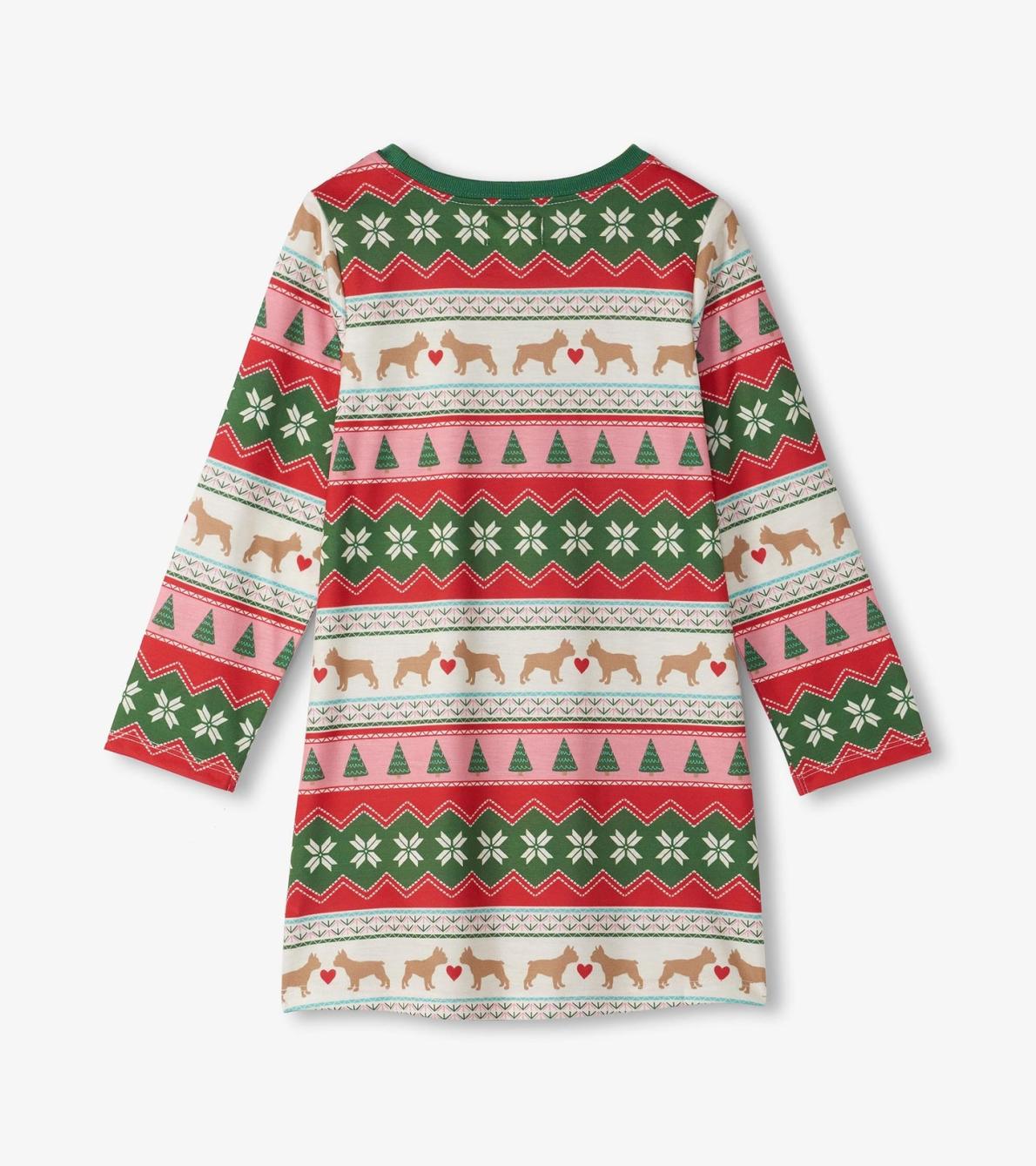 Hatley Sleepwear | Girls Girls Puppy Hearts Fair Isle Long Sleeve Nightdress