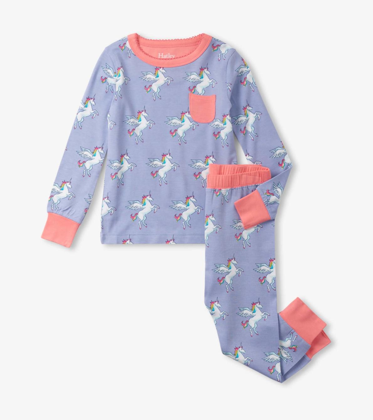 Hatley Sleepwear | Girls Girls Rainbow Unicorn Bamboo Pajama Set