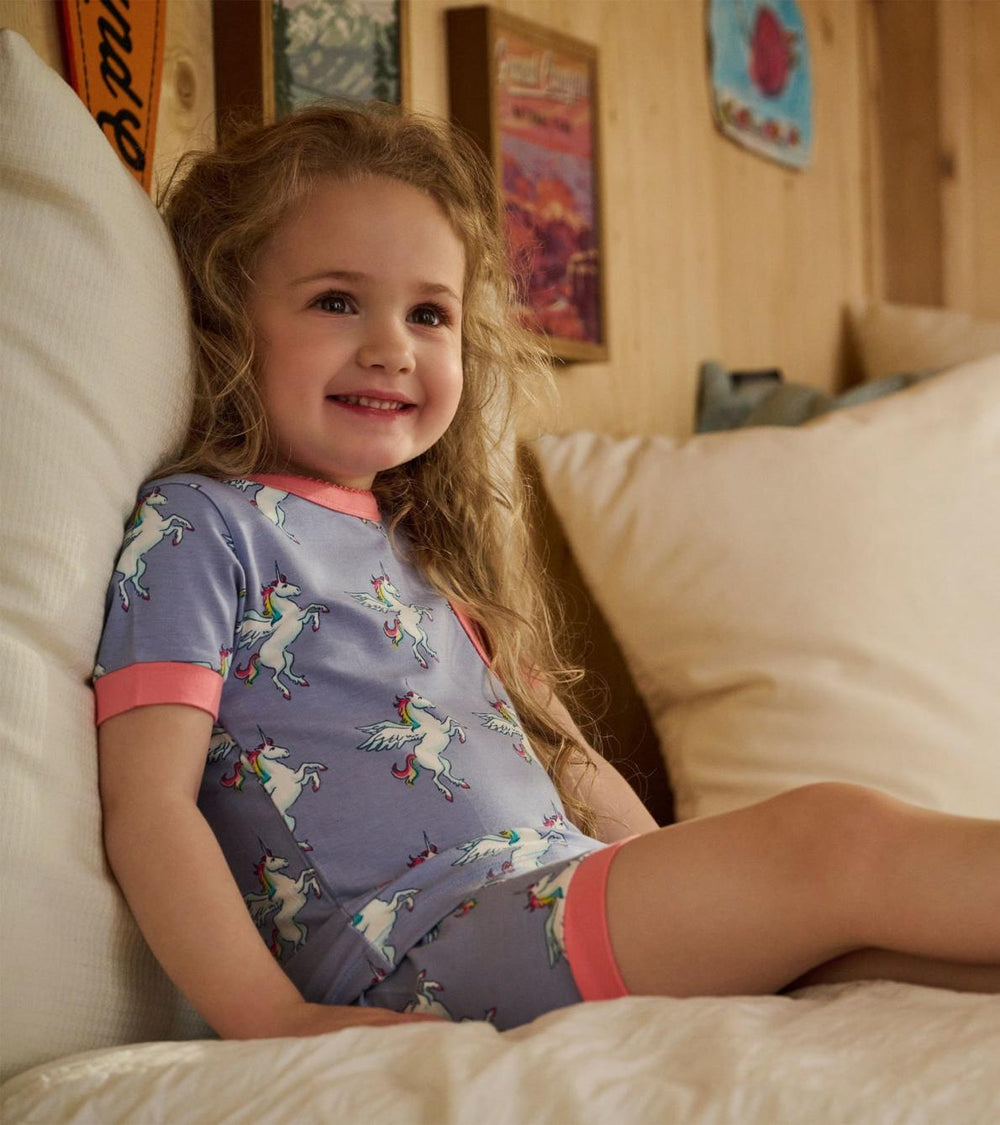 Hatley Sleepwear | Girls Girls Rainbow Unicorn Bamboo Short Pajama Set
