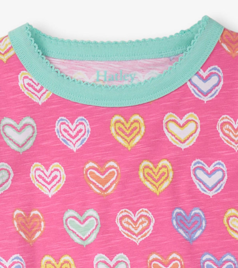 Hatley Sleepwear | Girls Girls Shibori Hearts Short Pajama Set