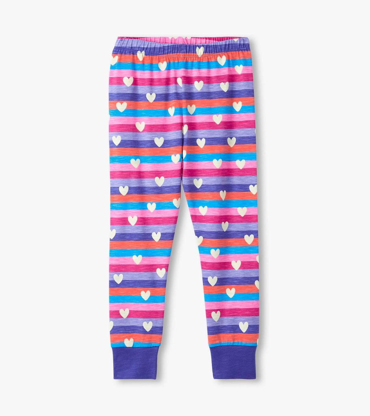 Hatley Sleepwear | Girls Girls Stripes &amp; Hearts Pajama Set