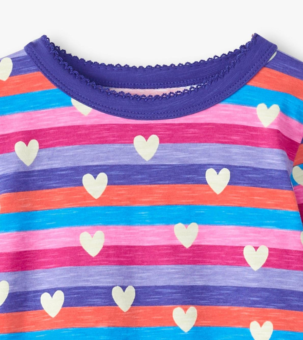 Hatley Sleepwear | Girls Girls Stripes &amp; Hearts Pajama Set