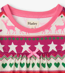 Hatley Sleepwear | Girls Holiday Fair Isle Long Sleeve Girls Nightgown