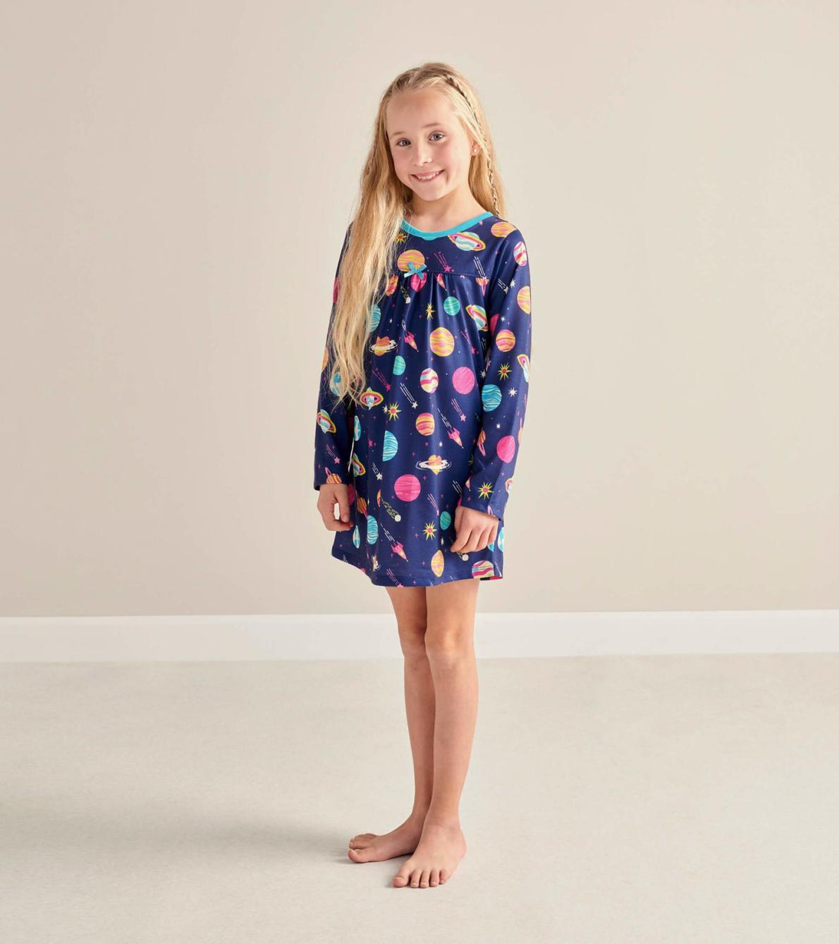 Hatley Sleepwear | Girls Interstellar Long Sleeve Girls Nightgown
