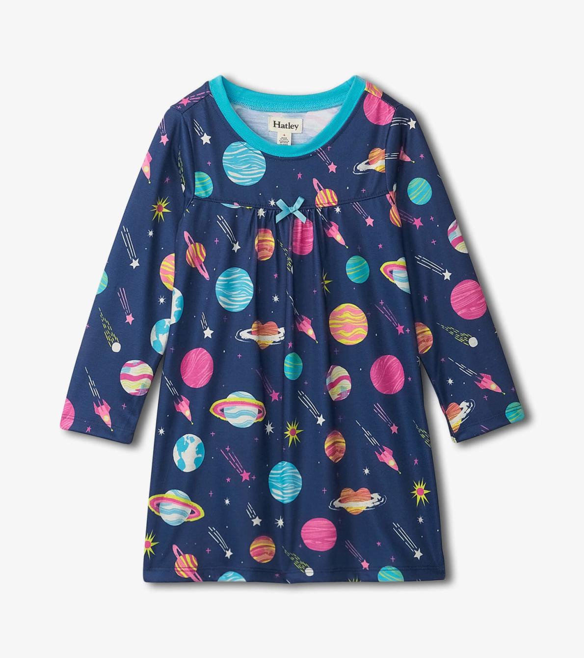 Hatley Sleepwear | Girls Interstellar Long Sleeve Girls Nightgown