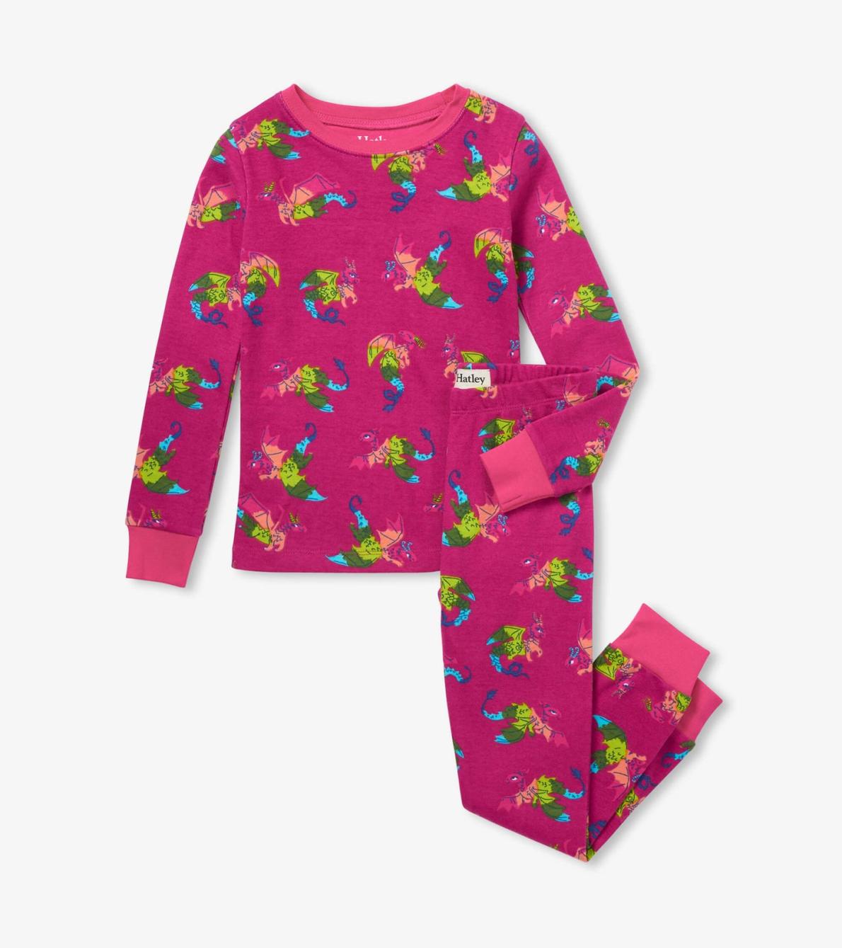Hatley Sleepwear | Girls Rainbow Dragons Organic Cotton Pajama Set