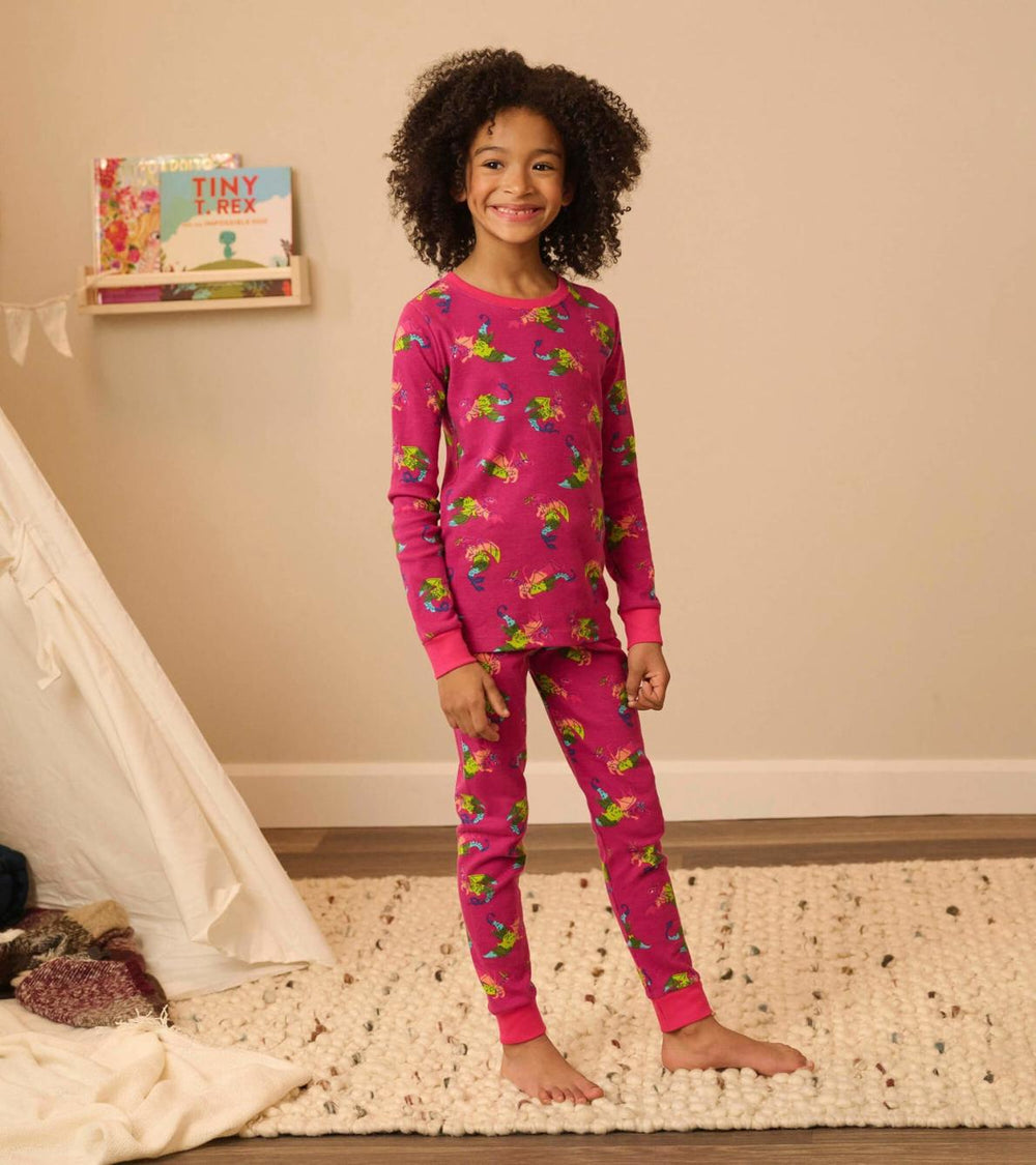 Hatley Sleepwear | Girls Rainbow Dragons Organic Cotton Pajama Set