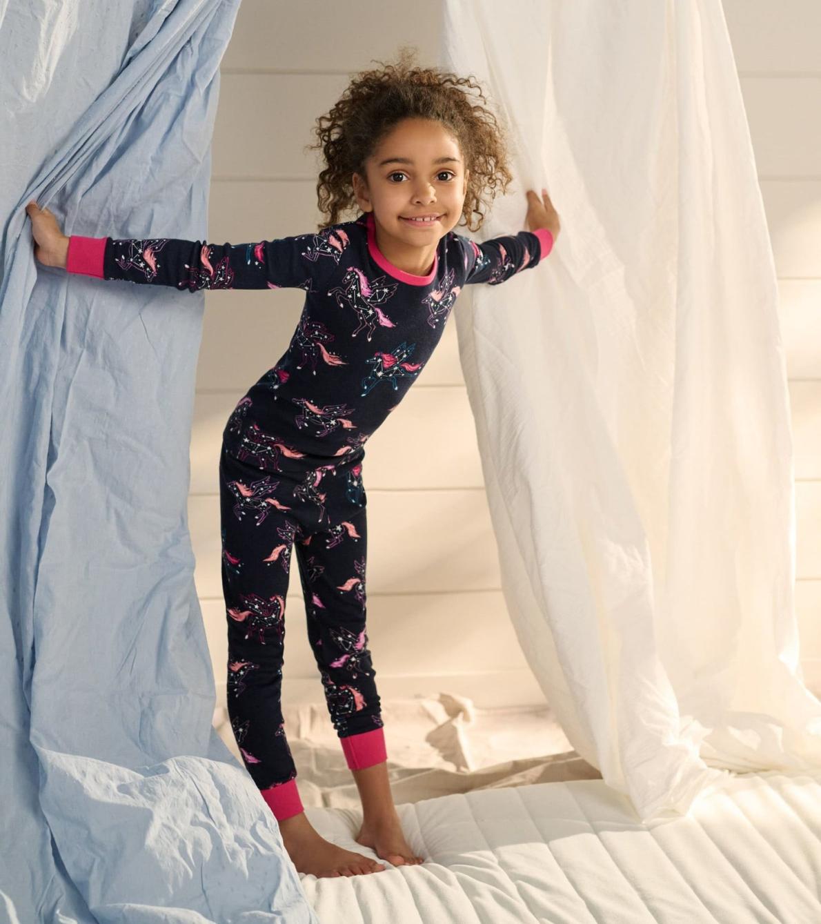 Hatley Sleepwear | Girls Unicorn Constellations Organic Cotton Raglan Pajama Set