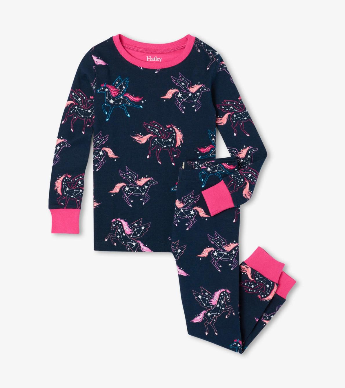 Hatley Sleepwear | Girls Unicorn Constellations Organic Cotton Raglan Pajama Set