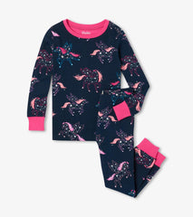 Hatley Sleepwear | Girls Unicorn Constellations Organic Cotton Raglan Pajama Set