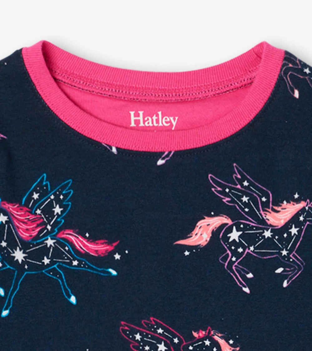 Hatley Sleepwear | Girls Unicorn Constellations Organic Cotton Raglan Pajama Set