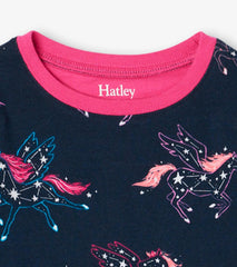 Hatley Sleepwear | Girls Unicorn Constellations Organic Cotton Raglan Pajama Set