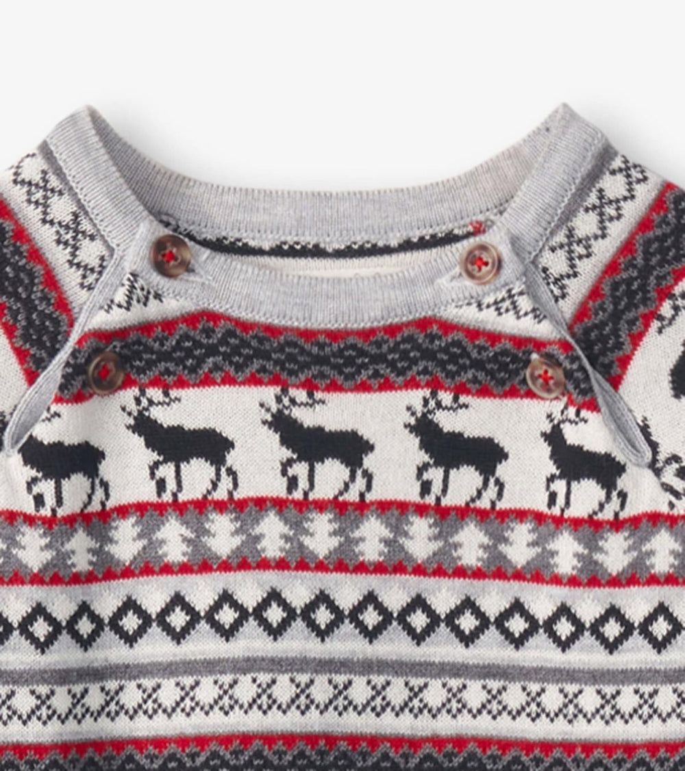 Hatley Sweaters | Baby &amp; Toddler Baby Stag Fairisle Sweater Onesie