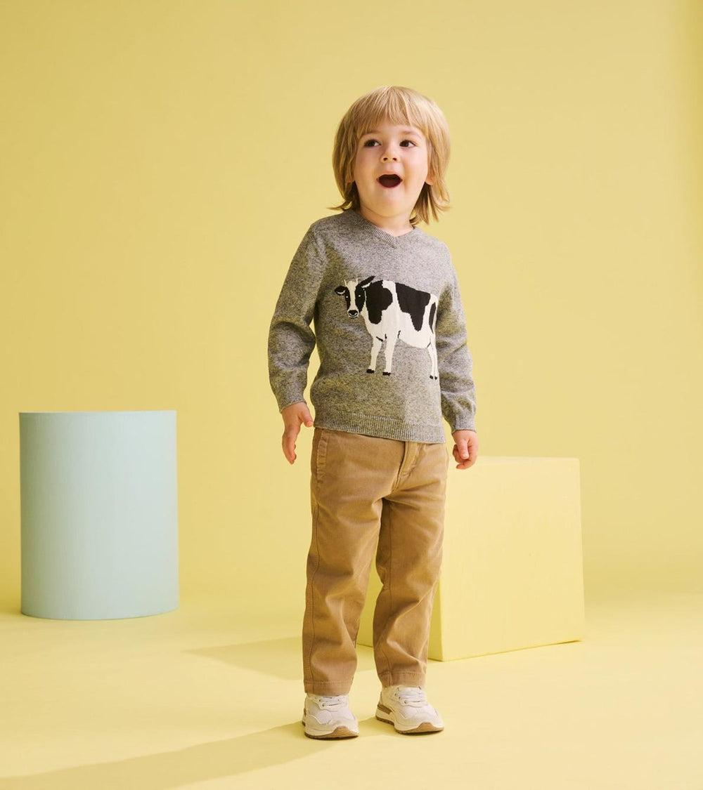Hatley Sweaters | Baby &amp; Toddler Baby &amp; Toddler Boys Milk Cow V-Neck Sweater