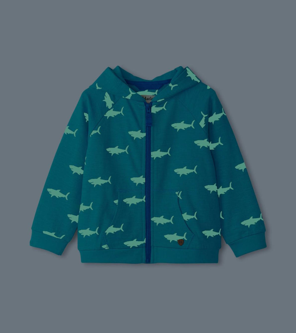 Hatley Sweaters | Baby &amp; Toddler Baby &amp; Toddler Boys Shark Silhouette Glow Zip-Up Hoodie