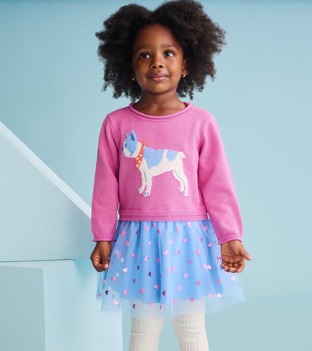 Hatley Sweaters | Baby &amp; Toddler Baby &amp; Toddler Girls French Bulldogs Drop Waist Sweater Dress