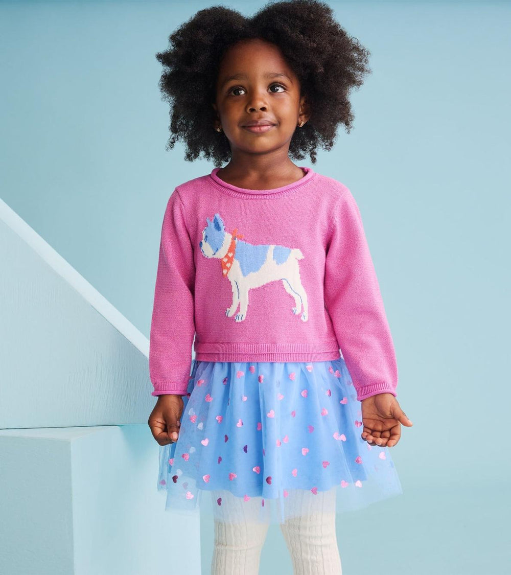 Hatley Sweaters | Baby &amp; Toddler Baby &amp; Toddler Girls French Bulldogs Drop Waist Sweater Dress
