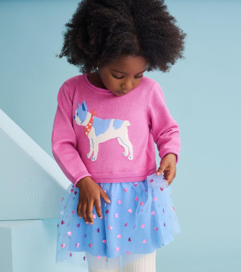 Hatley Sweaters | Baby &amp; Toddler Baby &amp; Toddler Girls French Bulldogs Drop Waist Sweater Dress