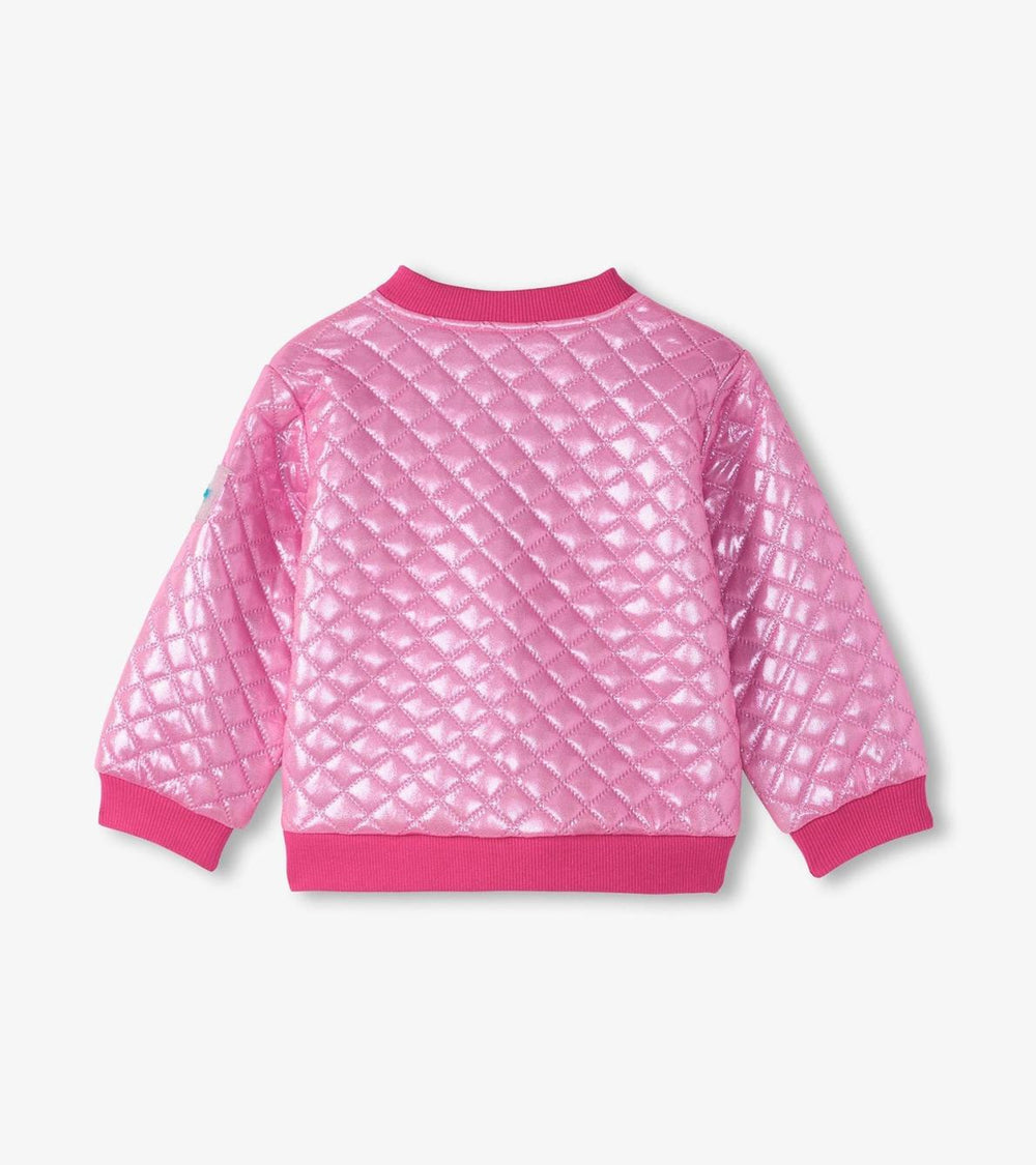 Hatley Sweaters | Baby &amp; Toddler Baby &amp; Toddler Girls Rose Violet Metallic Bomber Jacket