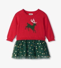 Hatley Sweaters | Baby &amp; Toddler Baby &amp; Toddler Holiday Reindeer Drop Waist Sweater Dress