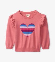 Hatley Sweaters | Baby &amp; Toddler Striped Heart Ruffle Sleeve Sweater