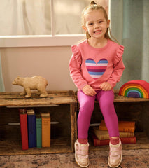 Hatley Sweaters | Baby &amp; Toddler Striped Heart Ruffle Sleeve Sweater