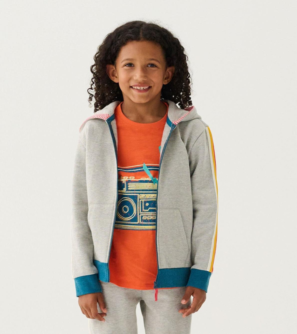 Hatley Sweaters | Boys Boys Athletic Grey Zip-Up Hoodie