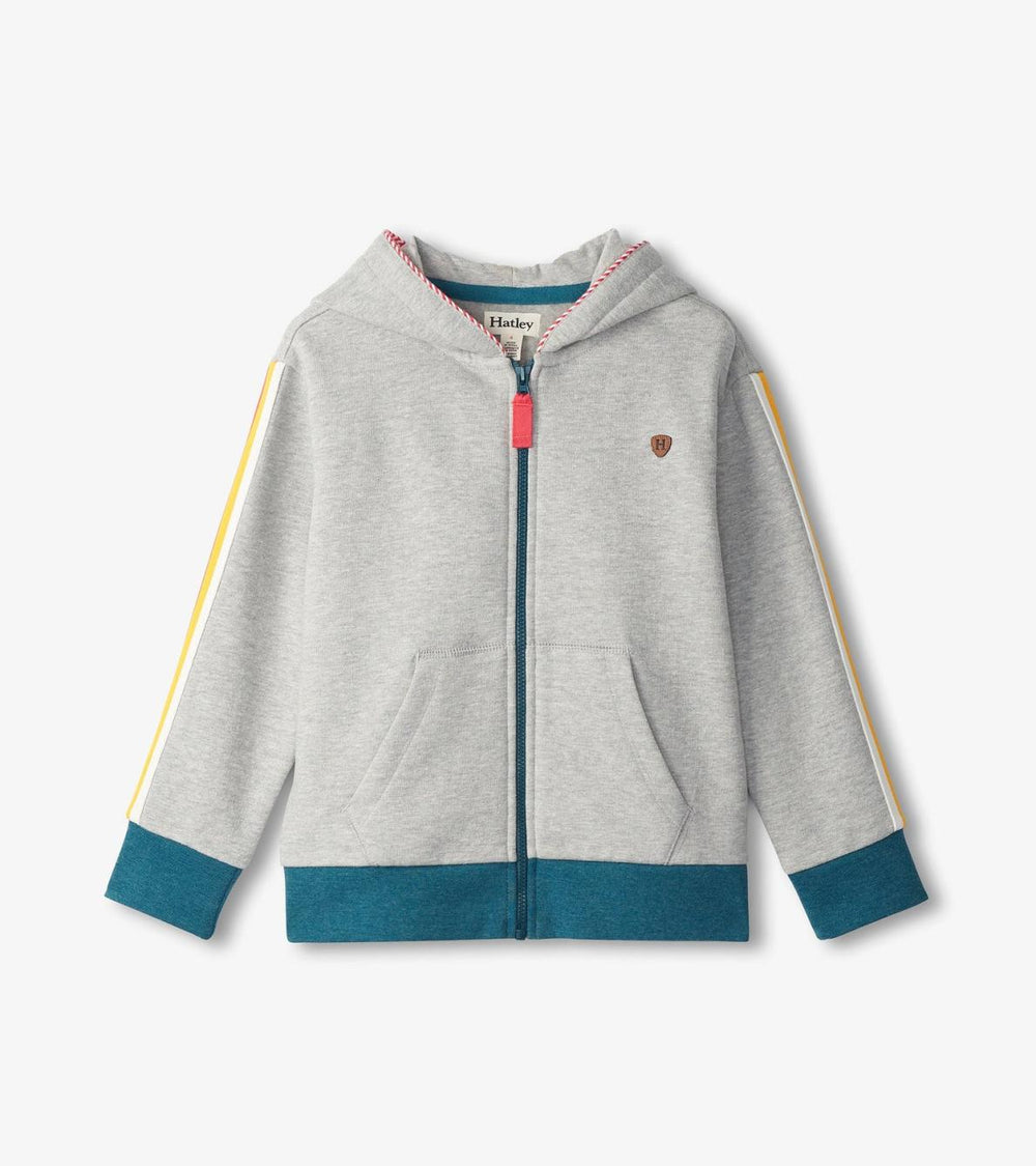 Hatley Sweaters | Boys Boys Athletic Grey Zip-Up Hoodie