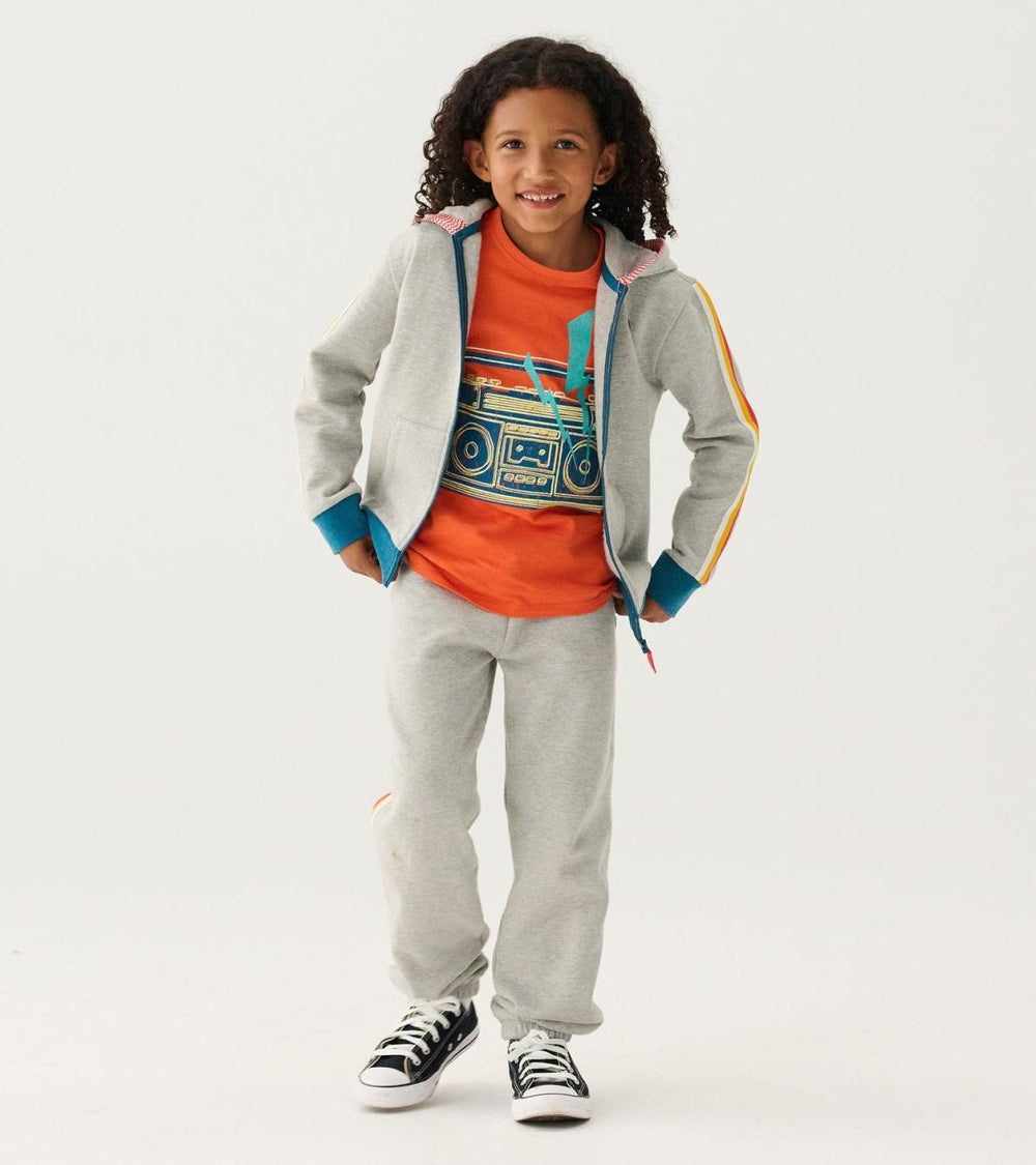 Hatley Sweaters | Boys Boys Athletic Grey Zip-Up Hoodie