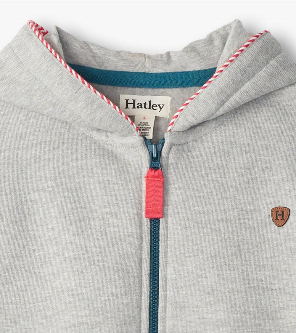 Hatley Sweaters | Boys Boys Athletic Grey Zip-Up Hoodie