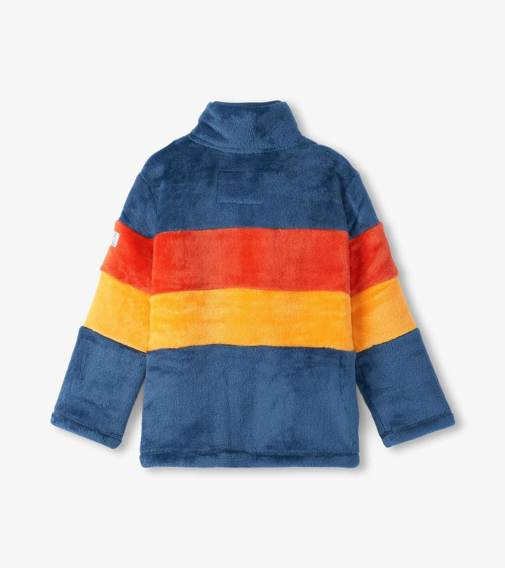 Hatley Sweaters | Boys Boys Colour Block Fuzzy Fleece Zip-Up Jacket