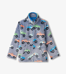 Hatley Sweaters | Boys Boys Monster Trucks Fuzzy Fleece Zip-Up Jacket