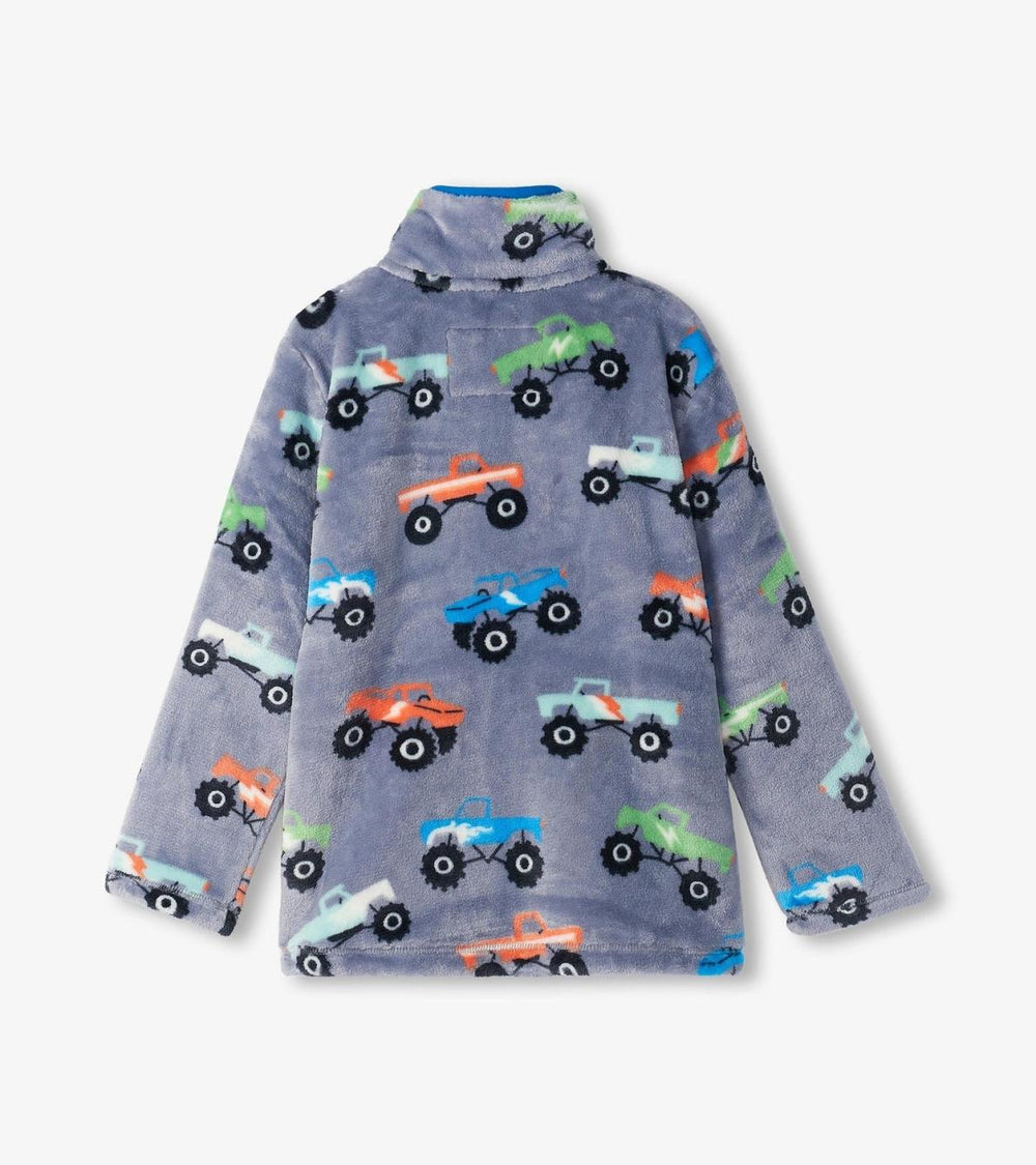 Hatley Sweaters | Boys Boys Monster Trucks Fuzzy Fleece Zip-Up Jacket