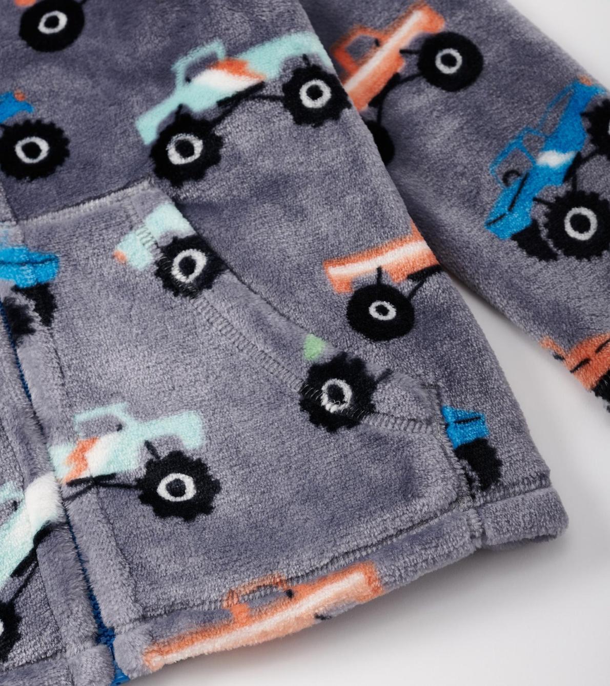 Hatley Sweaters | Boys Boys Monster Trucks Fuzzy Fleece Zip-Up Jacket