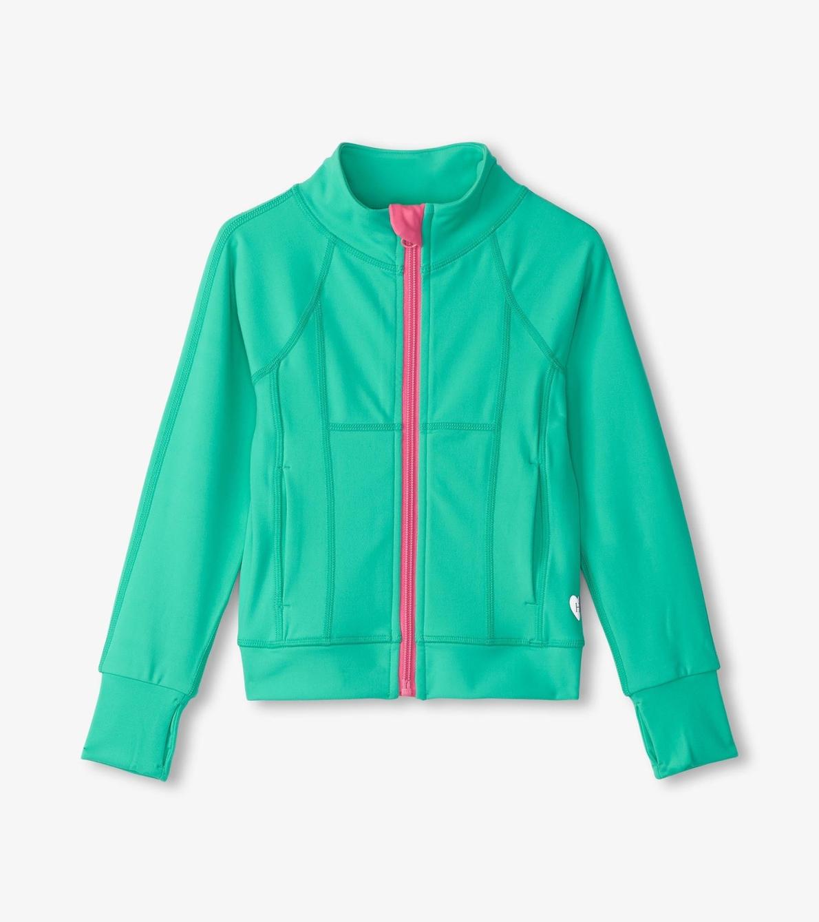 Hatley Sweaters | Girls Girls Aqua Green Active Jacket