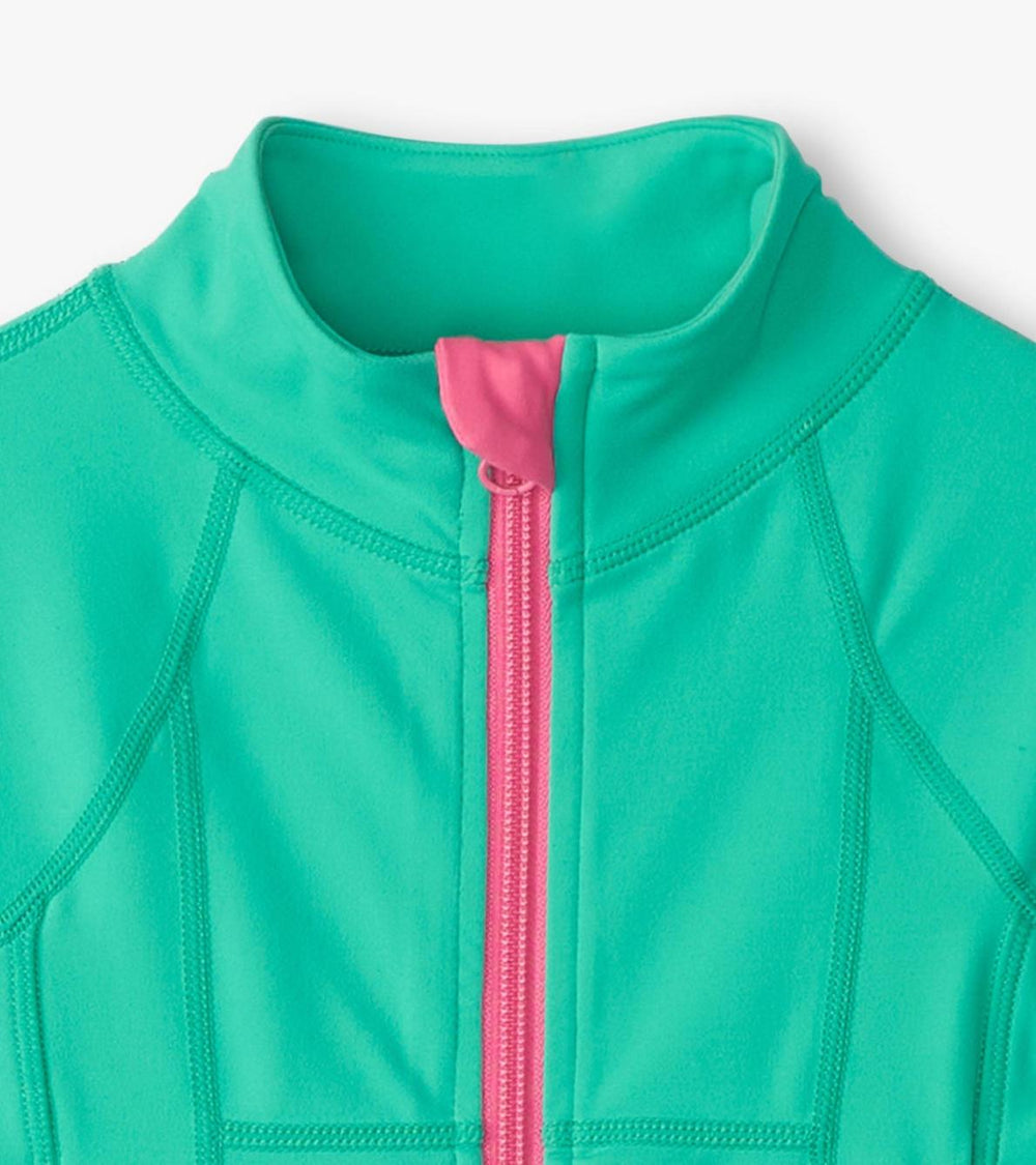 Hatley Sweaters | Girls Girls Aqua Green Active Jacket