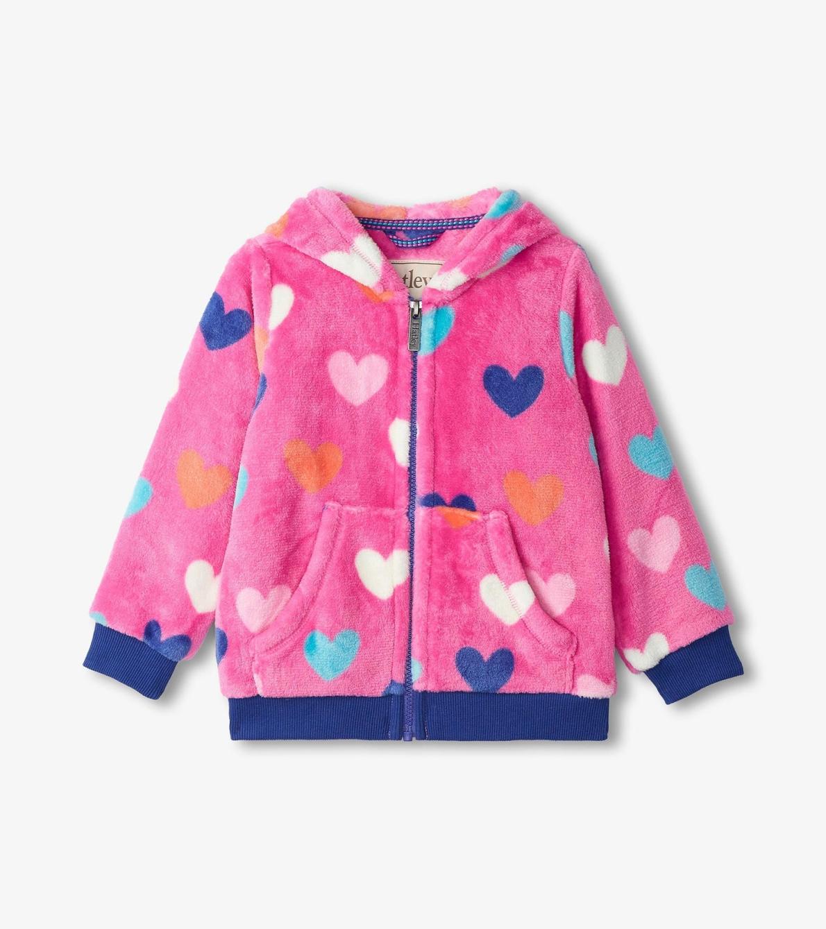 Hatley Sweaters | Girls Girls Hearts Fleece Zip-Up Hoodie
