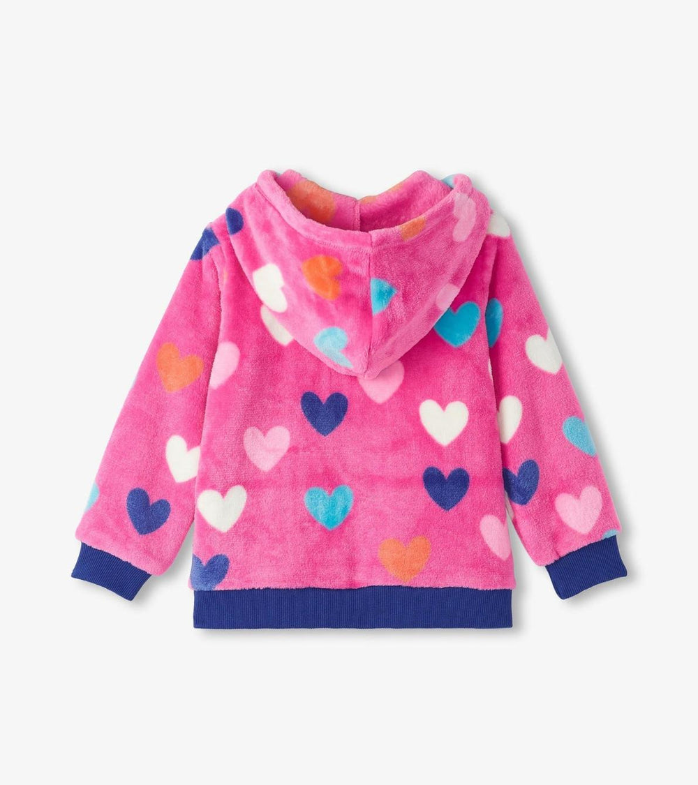 Hatley Sweaters | Girls Girls Hearts Fleece Zip-Up Hoodie