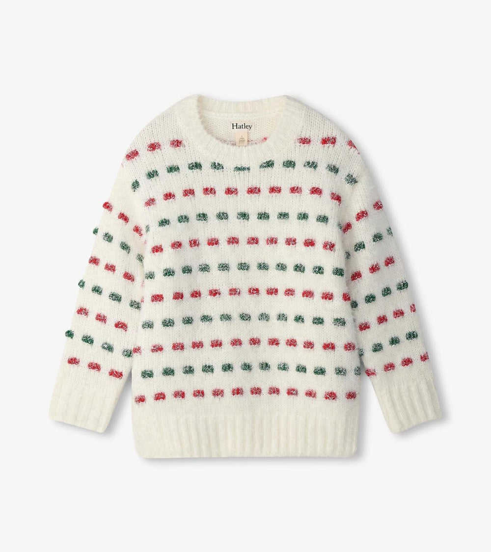 Hatley Sweaters | Girls Girls Holiday Basket Weave Sweater