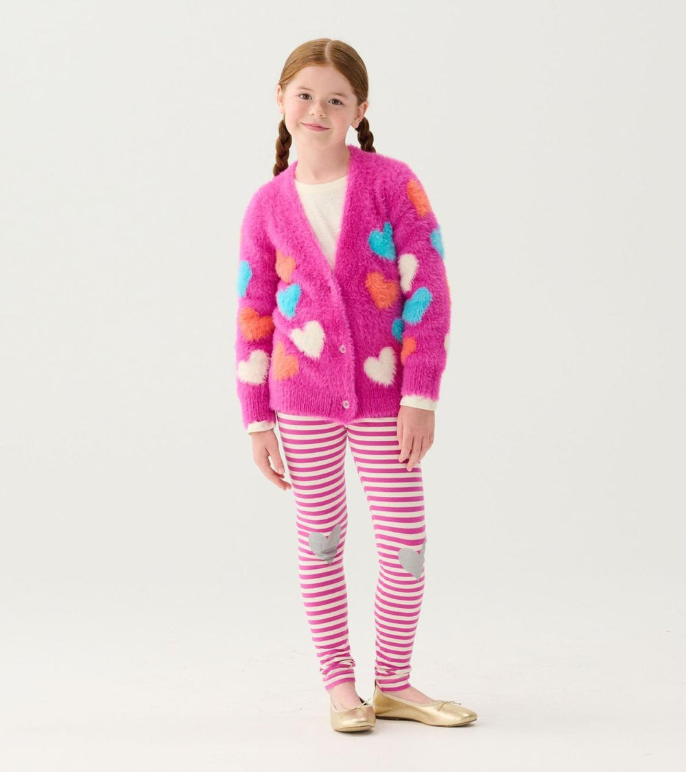 Hatley Sweaters | Girls Girls Jumbo Hearts Cardigan