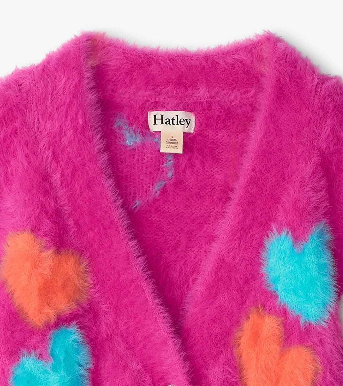 Hatley Sweaters | Girls Girls Jumbo Hearts Cardigan