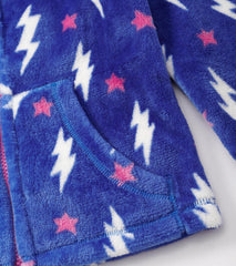 Hatley Sweaters | Girls Girls Lightning Bolts Fuzzy Fleece Zip-Up Jacket