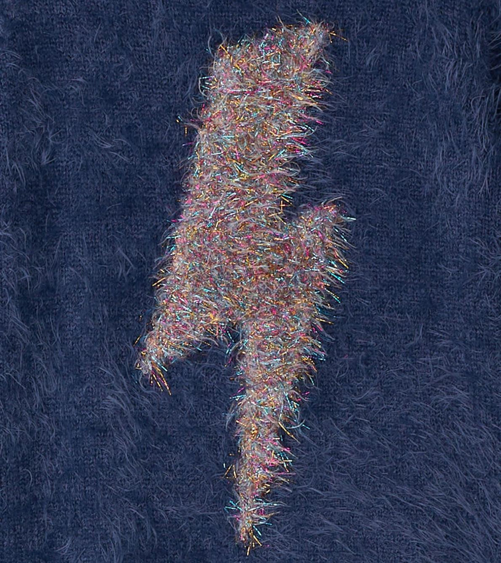 Hatley Sweaters | Girls Girls Metallic Lightning Furry Sweater