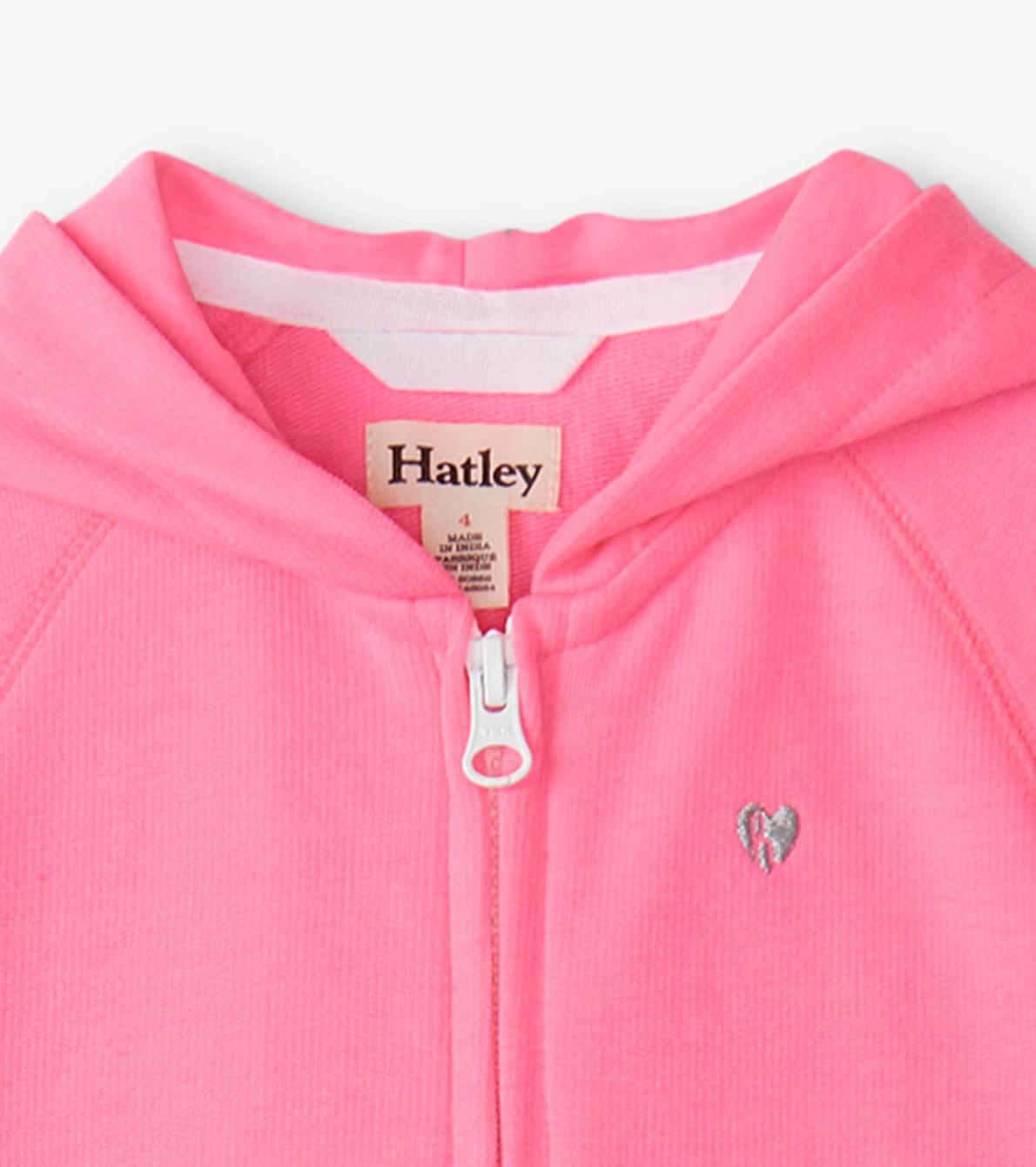 Hatley Sweaters | Girls Girls Pink Neon Raglan Hoodie