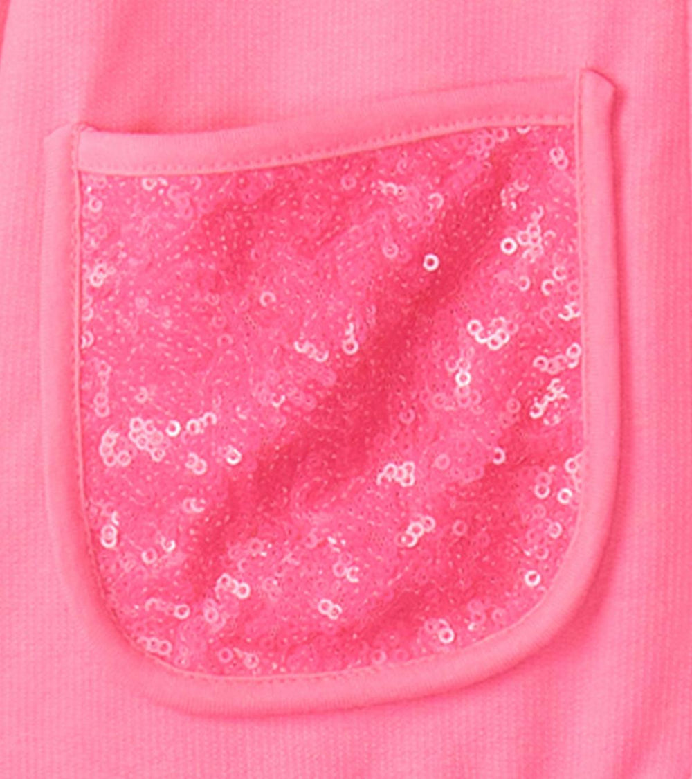 Hatley Sweaters | Girls Girls Pink Neon Raglan Hoodie