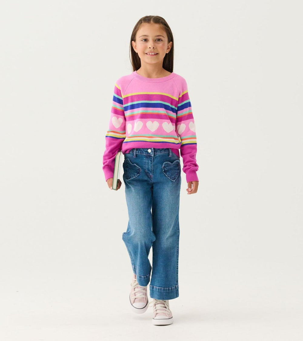 Hatley Sweaters | Girls Girls Rainbow Heart Sweater