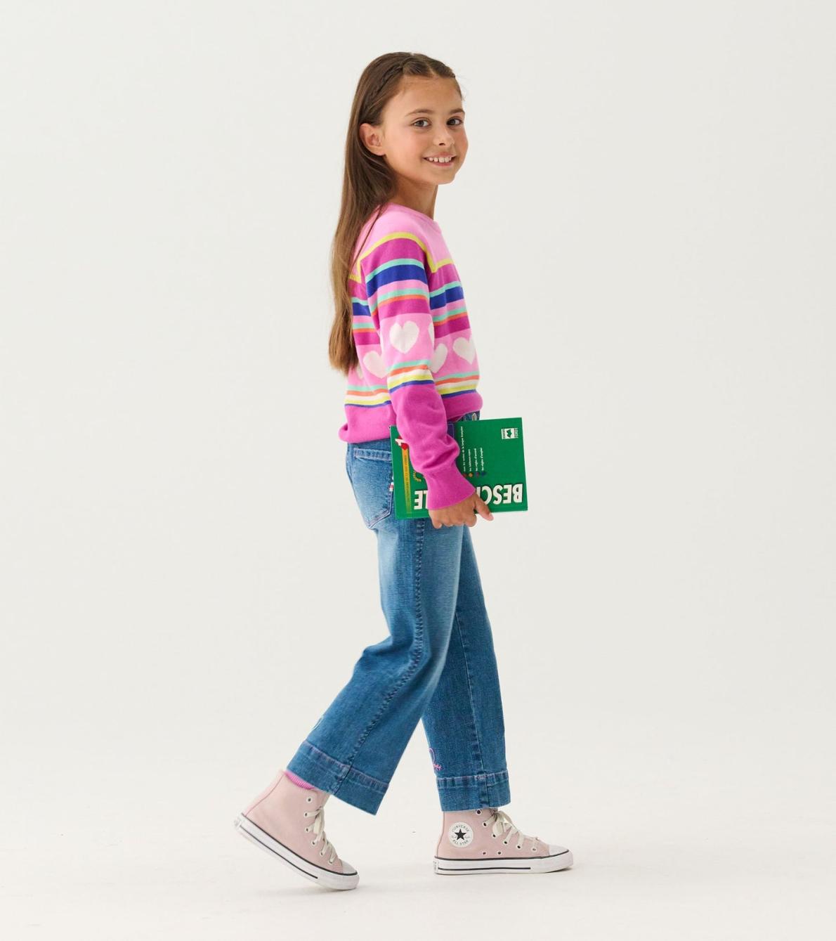 Hatley Sweaters | Girls Girls Rainbow Heart Sweater