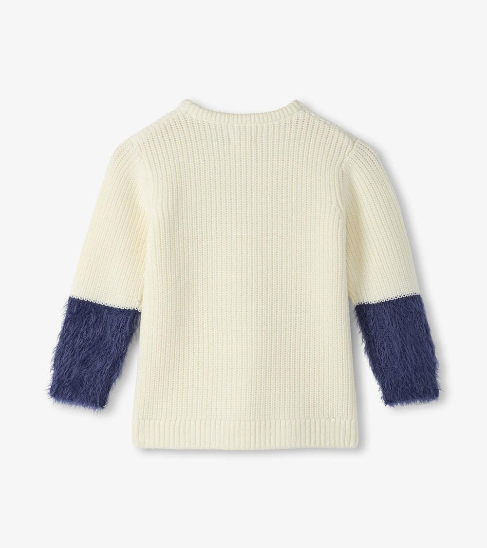 Hatley Sweaters | Girls Girls Sequin Bow Fluffy Sleeve Sweater