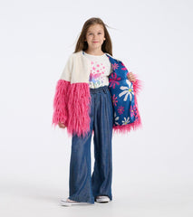 Hatley Sweaters | Girls Girls Sheer Pink Faux Fur Jacket