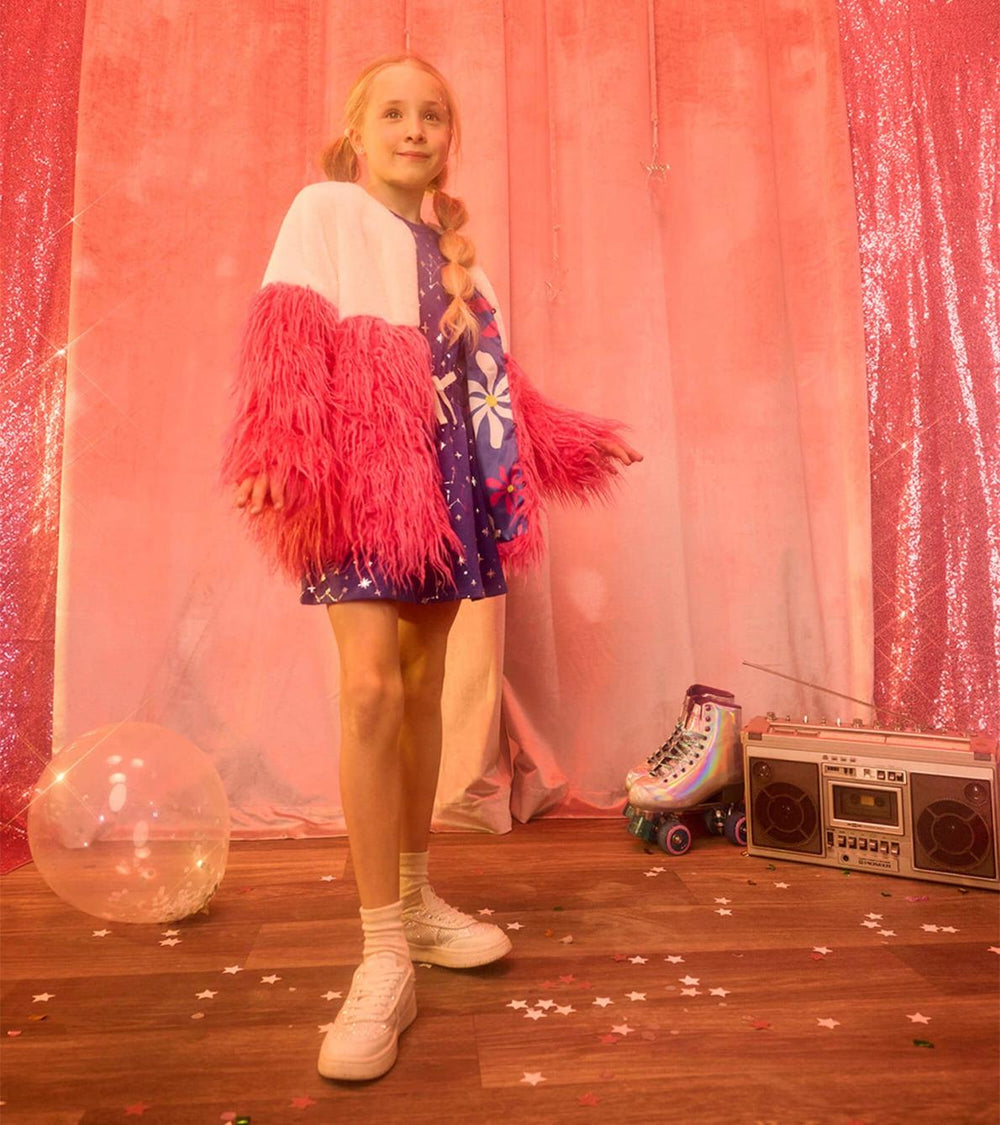 Hatley Sweaters | Girls Girls Sheer Pink Faux Fur Jacket